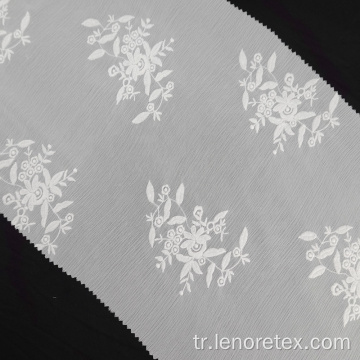 Pamuk çiçek deseni% 100 polyester beyaz tül kumaş